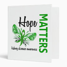 Hope Matters Butterfly Kidney Disease Vinyl Binders
