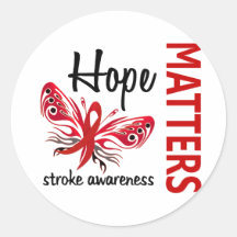 Hope Matters Butterfly Stroke Round Sticker