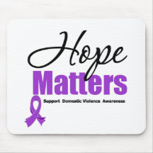Hope Matters Ribbon Domestic Violence Mouse Pad