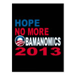 Hope No More Obamanomics 2013 Post Card