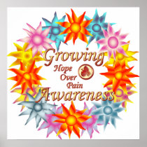 Hope Over Pain Growing Awareness Floral Wreath Pri Print
