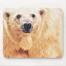 "Hope" Polar Bear Wildlife Watercolor Art Mouse Pads
