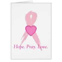 Hope.Pray. Love. Breast Cancer Greeting Cards