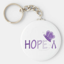 Hope Purple Ribbon Awareness Key Chain