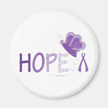Hope Purple Ribbon Awareness Refrigerator Magnet