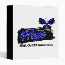 Hope Tattoo Butterfly Anal Cancer Vinyl Binder