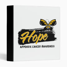 Hope Tattoo Butterfly Appendix Cancer 3 Ring Binders