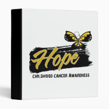 Hope Tattoo Butterfly Childhood Cancer 3 Ring Binder