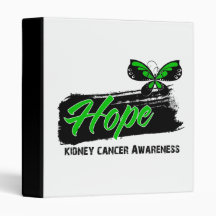 Hope Tattoo Butterfly (Green) Kidney Cancer Binder