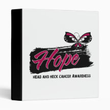 Hope Tattoo Butterfly Head and Neck Cancer Vinyl Binder