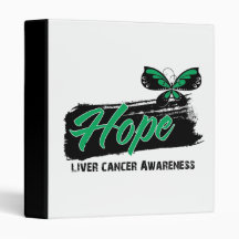 Hope Tattoo Butterfly Liver Cancer Vinyl Binder