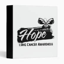 Hope Tattoo Butterfly Lung Cancer Vinyl Binders