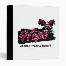 Hope Tattoo Butterfly Multiple Myeloma 3 Ring Binders