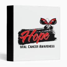 Hope Tattoo Butterfly Oral Cancer Vinyl Binder