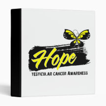 Hope Tattoo Butterfly Testicular Cancer 3 Ring Binders