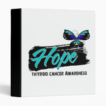 Hope Tattoo Butterfly Thyroid Cancer Vinyl Binders