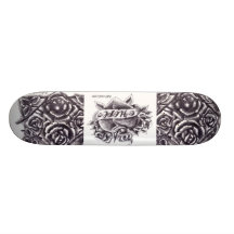 Hope with roses tattoo skateboard