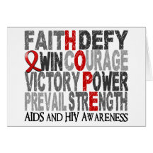 Hope Word Collage AIDS Greeting Card
