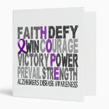 Hope Word Collage Alzheimer's Disease Vinyl Binder