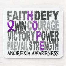Hope Word Collage Anorexia Mouse Pads