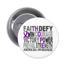 Hope Word Collage Anorexia Pinback Button