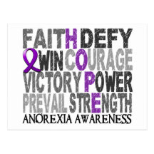 Hope Word Collage Anorexia Post Card