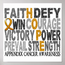Hope Word Collage Appendix Cancer Posters
