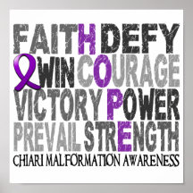 Hope Word Collage Chiari Malformation Posters