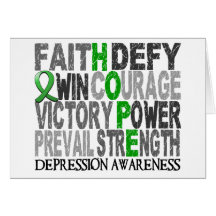 Hope Word Collage Depression Card