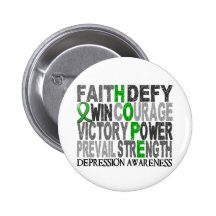 Hope Word Collage Depression Pinback Button