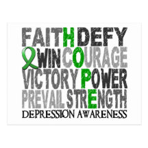 Hope Word Collage Depression Post Card