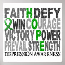 Hope Word Collage Depression Posters