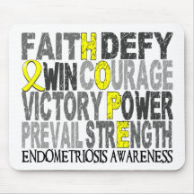 Hope Word Collage Endometriosis Mouse Pads