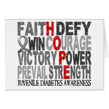 Hope Word Collage Juvenile Diabetes Greeting Card