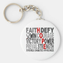 Hope Word Collage Juvenile Diabetes Keychain