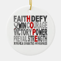 Hope Word Collage Juvenile Diabetes Ornament