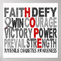 Hope Word Collage Juvenile Diabetes Posters