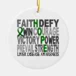 Hope Word Collage Liver Disease Christmas Ornaments