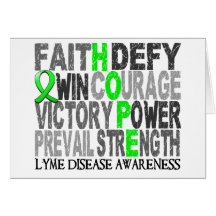 Hope Word Collage Lyme Disease Cards