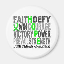 Hope Word Collage Lyme Disease Fridge Magnet
