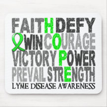Hope Word Collage Lyme Disease Mousepads