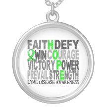 Hope Word Collage Lyme Disease Necklaces