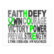 Hope Word Collage Lyme Disease Post Cards