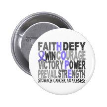 Hope Word Collage Stomach Cancer Pinback Button