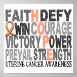 Hope Word Collage Uterine Cancer posters