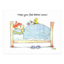 Hope you feel better soon! post card