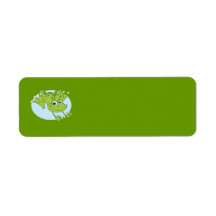 HOPPING HAPPY GREEN CARTOON FROG CUTE TRAVELING LABELS