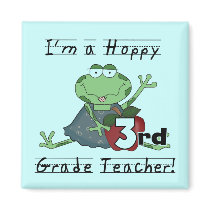 Hoppy 3rd Grade Teacher Tshirts and Gifts Refrigerator Magnet