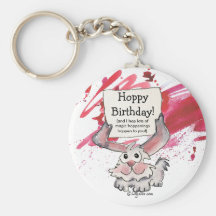 Hoppy Birthday Cute Personalized Keychains