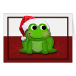 Hoppy Christmas Santa Hat Froggy custom Card